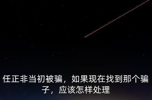 任正非當(dāng)初被騙，如果現(xiàn)在找到那個(gè)騙子，應(yīng)該怎樣處理