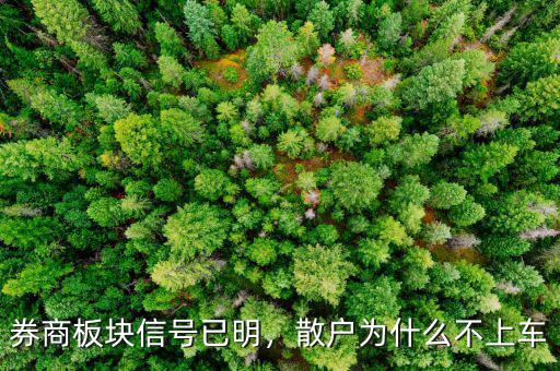 券商板塊信號(hào)已明，散戶為什么不上車