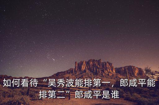如何看待“吳秀波能排第一，郎咸平能排第二”郎咸平是誰