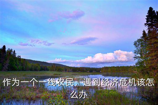 作為一個一線農(nóng)民，遇到經(jīng)濟危機該怎么辦