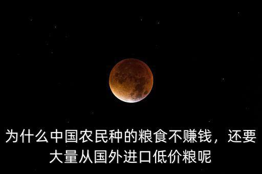為什么中國農(nóng)民種的糧食不賺錢，還要大量從國外進口低價糧呢