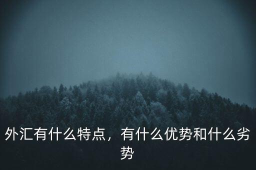 外匯有什么特點(diǎn)，有什么優(yōu)勢和什么劣勢