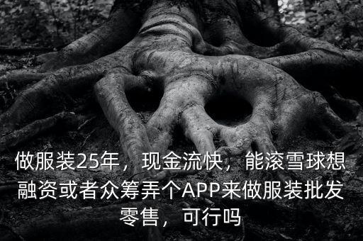 做服裝25年，現(xiàn)金流快，能滾雪球想融資或者眾籌弄個APP來做服裝批發(fā)零售，可行嗎