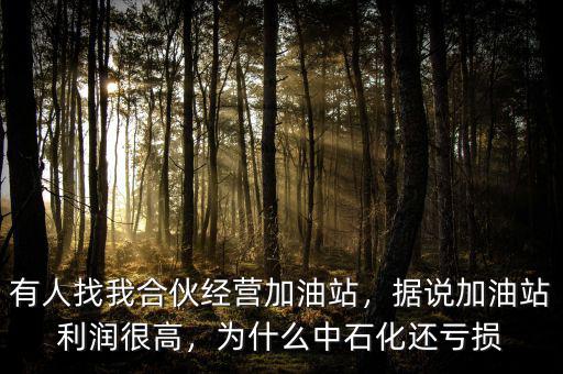 有人找我合伙經(jīng)營(yíng)加油站，據(jù)說(shuō)加油站利潤(rùn)很高，為什么中石化還虧損
