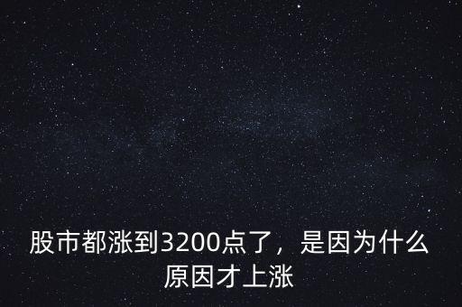 股市都漲到3200點(diǎn)了，是因?yàn)槭裁丛虿派蠞q