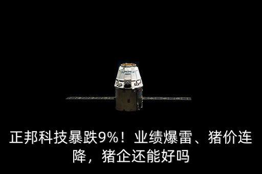 正邦科技暴跌9%！業(yè)績爆雷、豬價連降，豬企還能好嗎