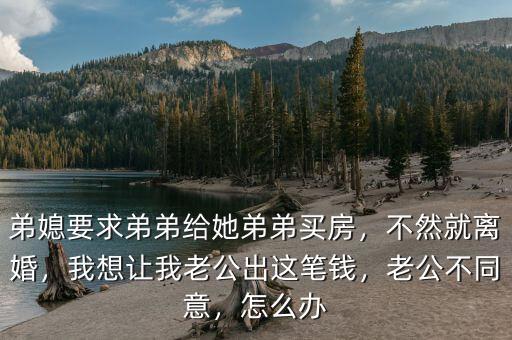 弟媳要求弟弟給她弟弟買房，不然就離婚，我想讓我老公出這筆錢，老公不同意，怎么辦