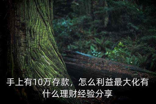 手上有10萬存款，怎么利益最大化有什么理財經(jīng)驗分享