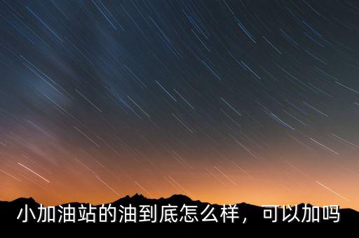 小加油站的油到底怎么樣，可以加嗎