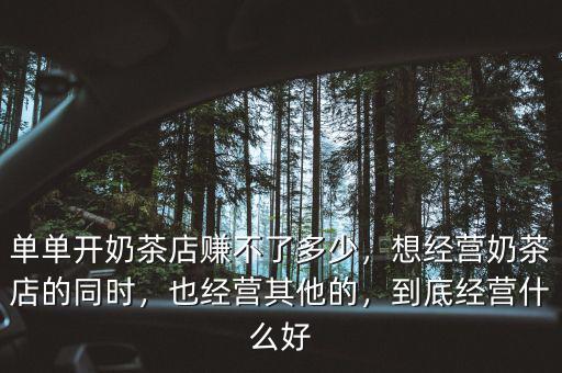 單單開奶茶店賺不了多少，想經(jīng)營奶茶店的同時，也經(jīng)營其他的，到底經(jīng)營什么好