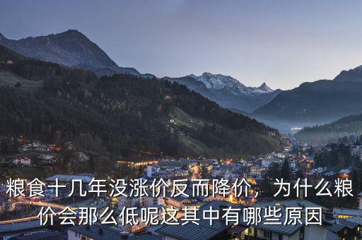 糧食十幾年沒漲價反而降價，為什么糧價會那么低呢這其中有哪些原因