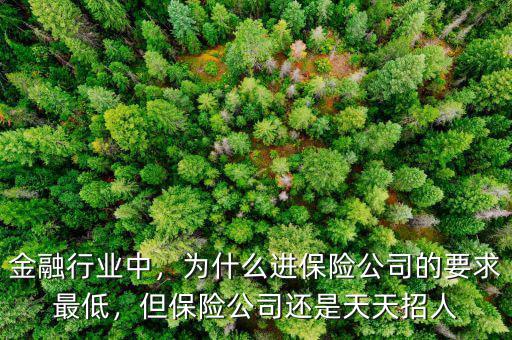 金融行業(yè)中，為什么進保險公司的要求最低，但保險公司還是天天招人