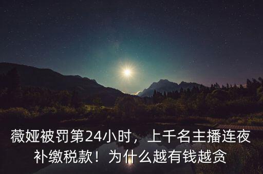 薇婭被罰第24小時，上千名主播連夜補(bǔ)繳稅款！為什么越有錢越貪