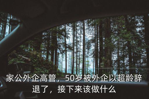 家公外企高管，50歲被外企以超齡辭退了，接下來(lái)該做什么