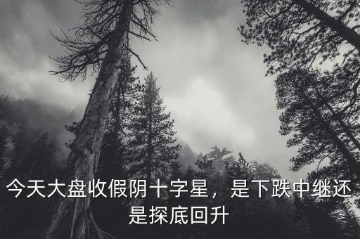 今天大盤收假陰十字星，是下跌中繼還是探底回升