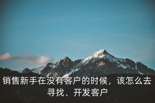 銷售新手在沒有客戶的時(shí)候，該怎么去尋找、開發(fā)客戶