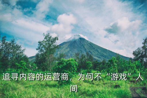 追尋內(nèi)容的運營商，為何不“游戲”人間