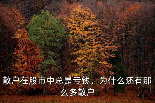 散戶在股市中總是虧錢，為什么還有那么多散戶