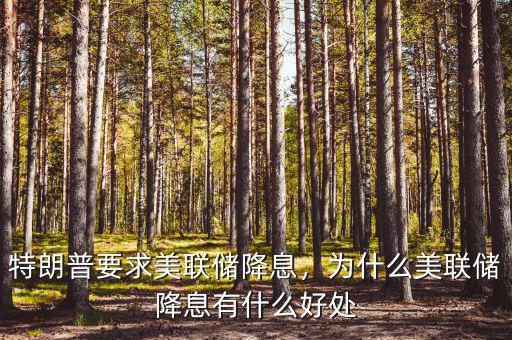 特朗普要求美聯(lián)儲降息，為什么美聯(lián)儲降息有什么好處