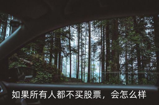 如果所有人都不買股票，會怎么樣
