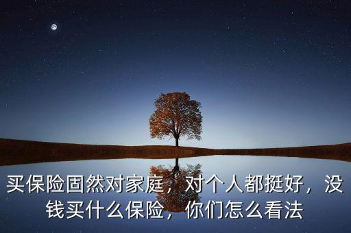 買保險固然對家庭，對個人都挺好，沒錢買什么保險，你們怎么看法