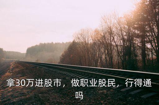 拿30萬進股市，做職業(yè)股民，行得通嗎