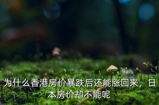 為什么香港房價暴跌后還能漲回來，日本房價卻不能呢