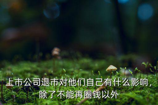 上市公司退市對(duì)他們自己有什么影響，除了不能再圈錢(qián)以外