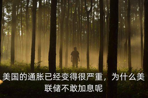 美國的通脹已經(jīng)變得很嚴重，為什么美聯(lián)儲不敢加息呢