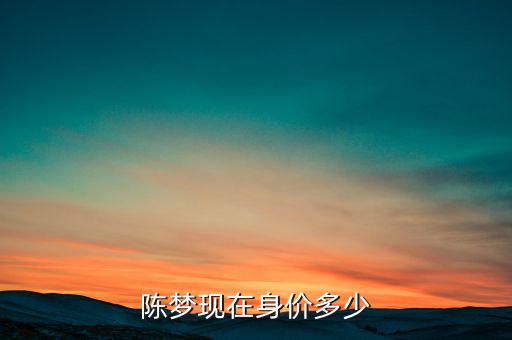 陳夢現在身價多少