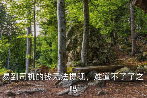易到司機(jī)的錢無法提現(xiàn)，難道不了了之嗎