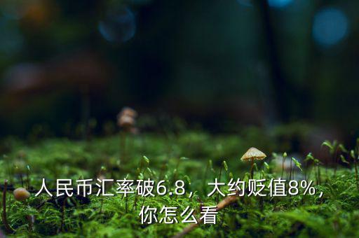 人民幣匯率破6.8，大約貶值8%，你怎么看