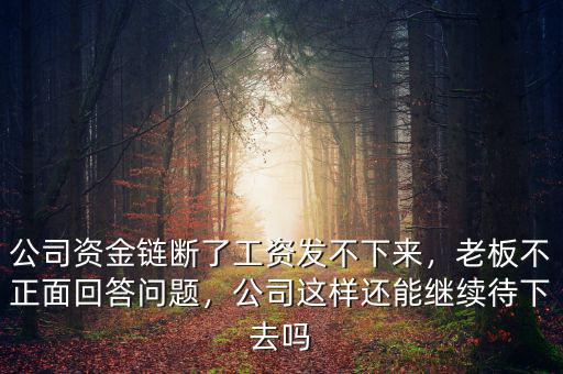 公司資金鏈斷了工資發(fā)不下來，老板不正面回答問題，公司這樣還能繼續(xù)待下去嗎