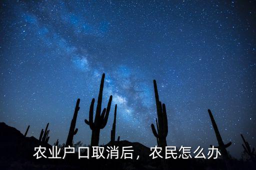 農(nóng)業(yè)戶(hù)口取消后，農(nóng)民怎么辦