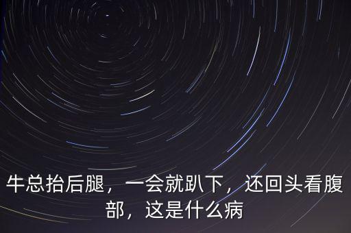 ?？偺Ш笸?，一會(huì)就趴下，還回頭看腹部，這是什么病