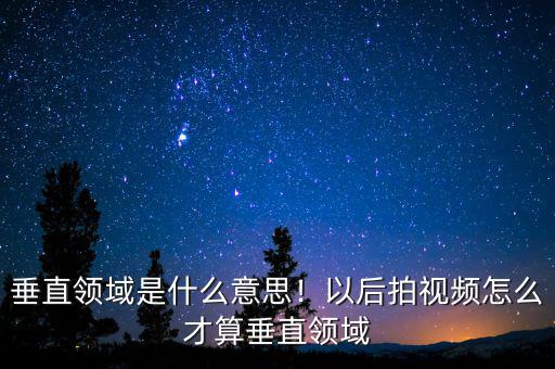 垂直領(lǐng)域是什么意思！以后拍視頻怎么才算垂直領(lǐng)域