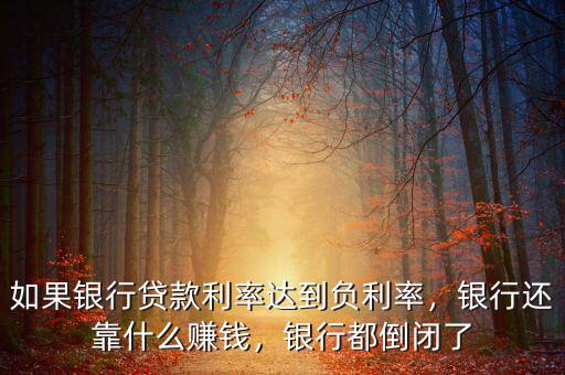 如果銀行貸款利率達(dá)到負(fù)利率，銀行還靠什么賺錢(qián)，銀行都倒閉了