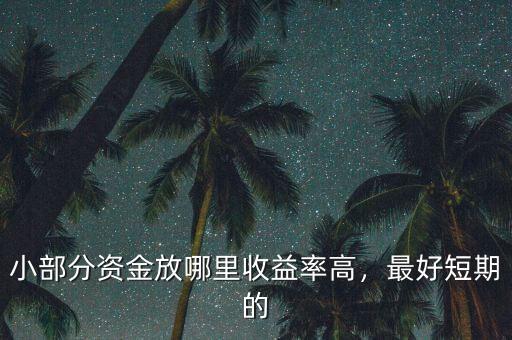 小部分資金放哪里收益率高，最好短期的