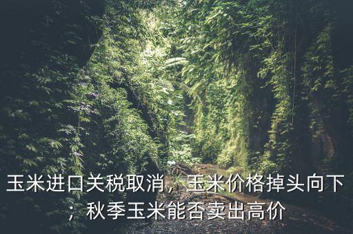玉米進(jìn)口關(guān)稅取消，玉米價(jià)格掉頭向下；秋季玉米能否賣出高價(jià)