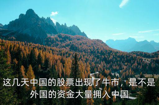 這幾天中國的股票出現(xiàn)了牛市，是不是外國的資金大量擁入中國