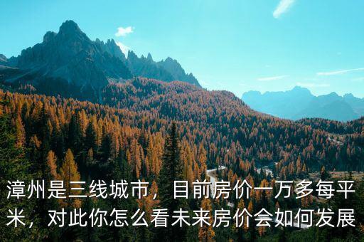 漳州是三線城市，目前房?jī)r(jià)一萬(wàn)多每平米，對(duì)此你怎么看未來(lái)房?jī)r(jià)會(huì)如何發(fā)展