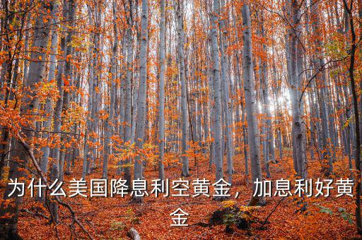 為什么美國降息利空黃金，加息利好黃金