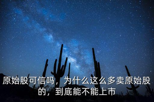 原始股可信嗎，為什么這么多賣原始股的，到底能不能上市