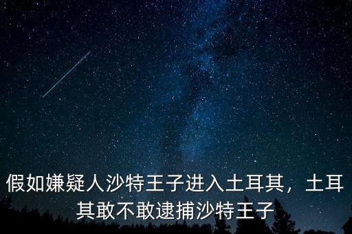 假如嫌疑人沙特王子進(jìn)入土耳其，土耳其敢不敢逮捕沙特王子