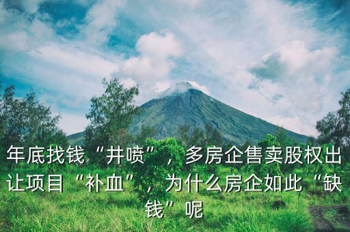 年底找錢“井噴”，多房企售賣股權(quán)出讓項目“補血”，為什么房企如此“缺錢”呢