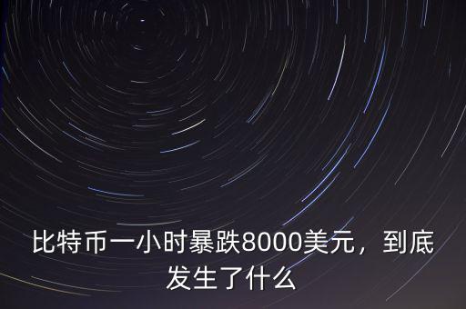 比特幣一小時暴跌8000美元，到底發(fā)生了什么