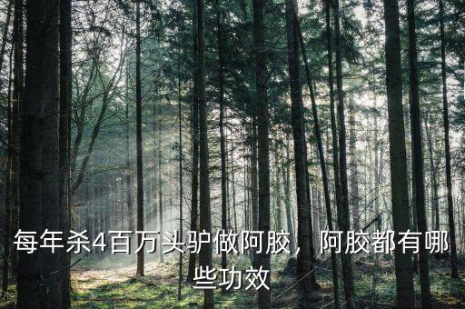 每年殺4百萬頭驢做阿膠，阿膠都有哪些功效
