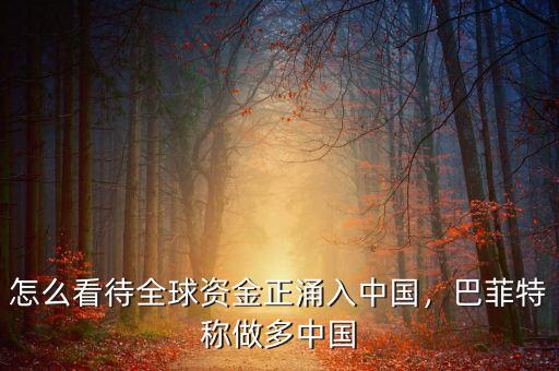 怎么看待全球資金正涌入中國(guó)，巴菲特稱做多中國(guó)