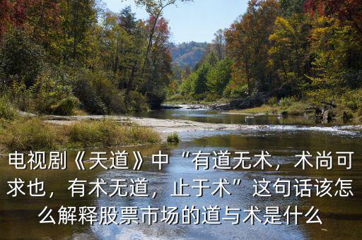 電視劇《天道》中“有道無(wú)術(shù)，術(shù)尚可求也，有術(shù)無(wú)道，止于術(shù)”這句話該怎么解釋股票市場(chǎng)的道與術(shù)是什么