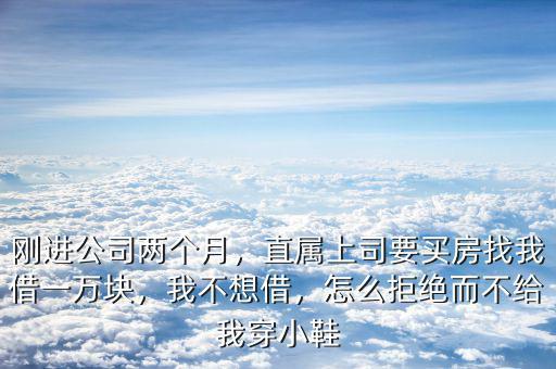 剛進(jìn)公司兩個(gè)月，直屬上司要買房找我借一萬塊，我不想借，怎么拒絕而不給我穿小鞋
